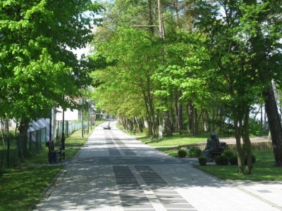 Na fotografii przedstawiony jest ogród przy domku letniskowym Domki PARADISE w Rewalu