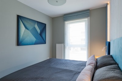 Na zdjęciu łóżko w Apartament Mewa Blue Baltic
