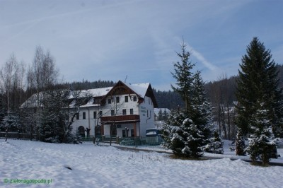 Wygląd zewnętrzny obiektu (ul. Dolina Czerwienia 11) zapowiada udany pobyt w domu wczasowym Dom Wczasowy Zielona Gospoda w Sosnówce.