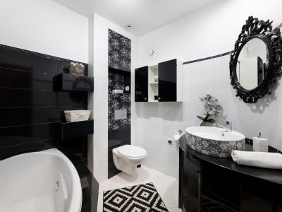 W apartamencie Apartament Fuksja w można skorzystać z łazienki przedstawionej na zdjęciu
