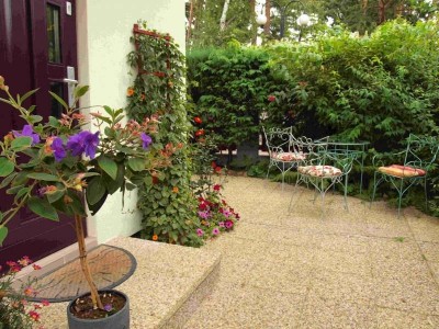 Przedstawiamy sfotografowany ogród przy domku letniskowym Domki i pokoje KLARA w Pobierowie