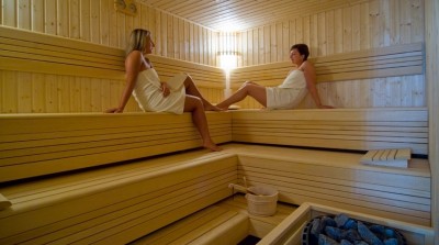 Fotograficzny rzut oka na saunę, z jakiej korzystają goście pokoju Rezydencja AS - ul. Przewodników Górskich 1 w Karpaczu.