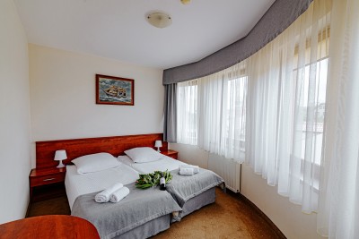 Na zdjęciu łoże w pensjonacie PANORAMA SPA