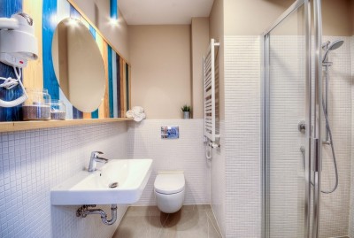 W apartamencie Apartamenty BURSZTYNOWA 17 w Niechorzu można skorzystać z łazienki przedstawionej na fotce