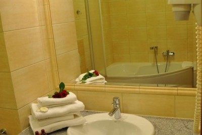 Przykładowa łazienka w hotelu Hotel DZIKI POTOK *** Konferencje & SPA (w górach, woj. dolnośląskie)